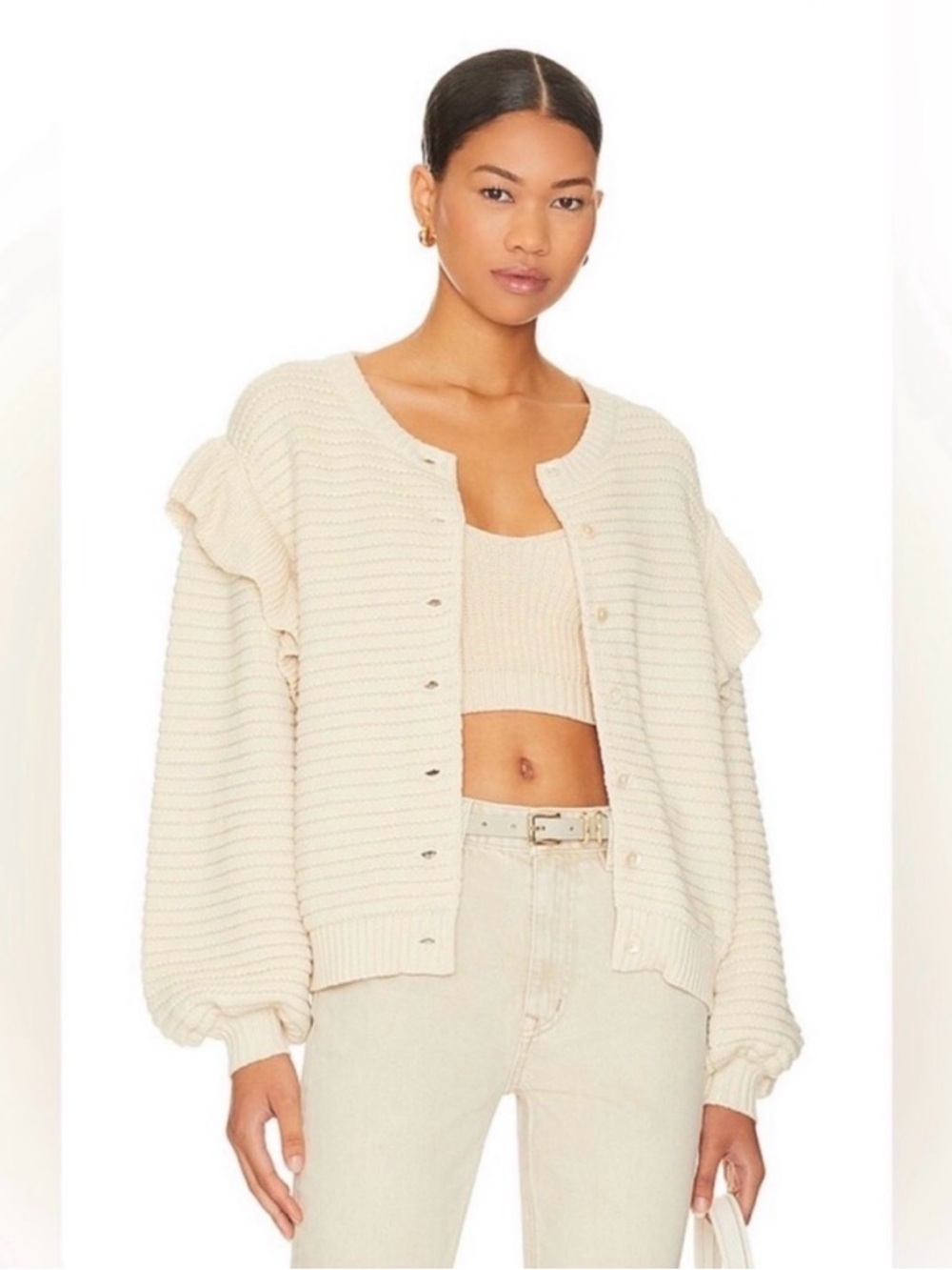 Cleobella Maelle Cardigan in Ivory